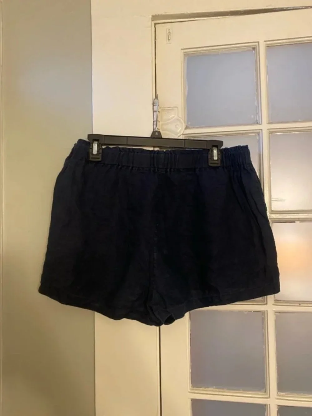 Quince 100% European Linen Lounge Pajama Shorts Medium Navy Blue